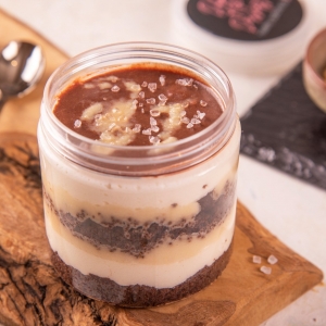 Chocolate Salted Caramel Cake Jar Dubai Keto Desserts UAE Low Carb No Sugar Healthy Delicious