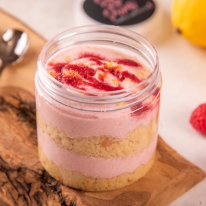 Lemon Raspberry Cake Jar Dubai Keto Desserts UAE Low Carb No Sugar Healthy Delicious
