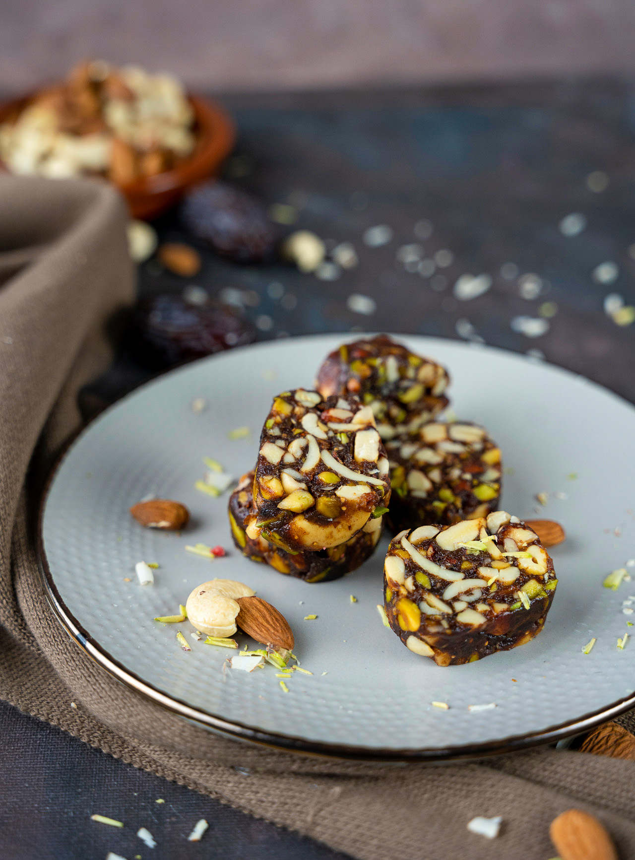 Dry Fruit Fig Roll Diwali Mithai Indian Sweets by hOLa Keto Healthy Desserts Dubai Abu Dhabi Sharjah Al Ain Fujairah Ajman UAE 1